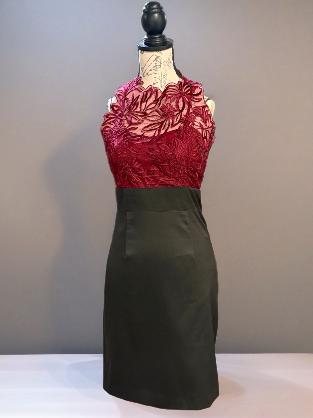 Vtg Le Chateau Y2K Lace + Satin Cocktail Dress Red Black Size XS WhimsyGoth